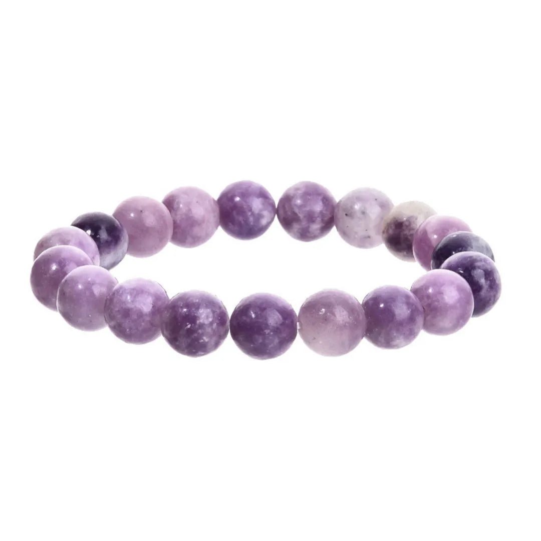 Purple natural stone elastic bead bracelet with geometric shapes in European-American style