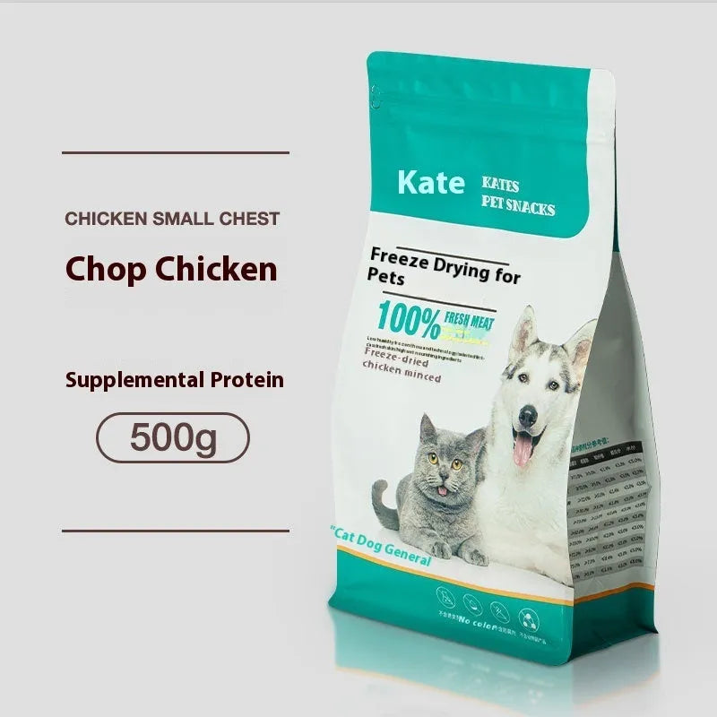 Freeze-dried chicken cat snacks 500g high-grade chicken nuggets without shreds in bagged or barrel packaging