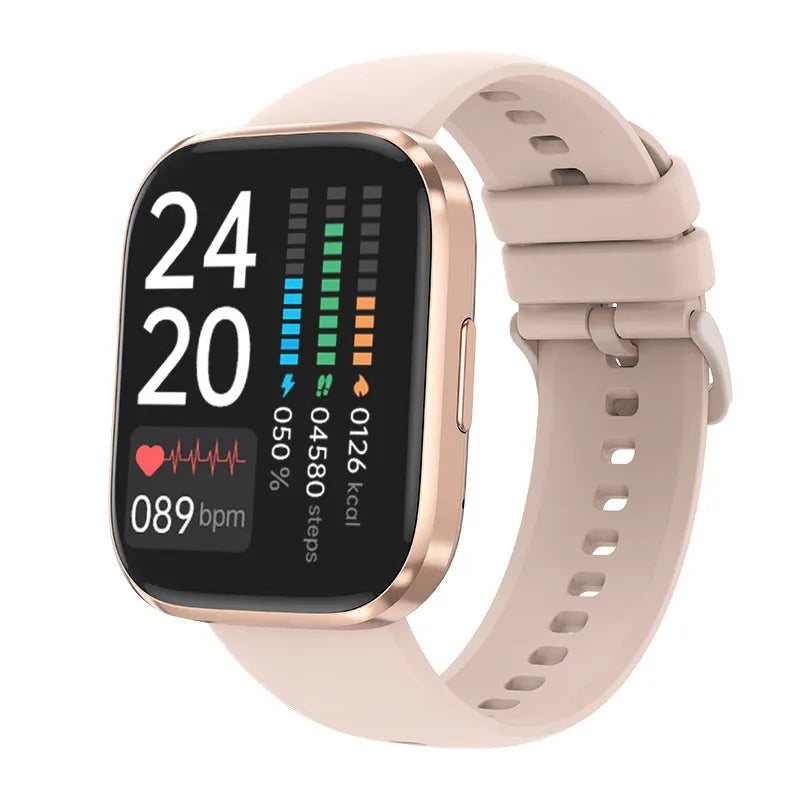Bluetooth calling smart watch with heart rate and blood oxygen detection, black, on wrist