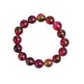Women's handmade watermelon crystal bead bracelet showing options in different bead sizes.