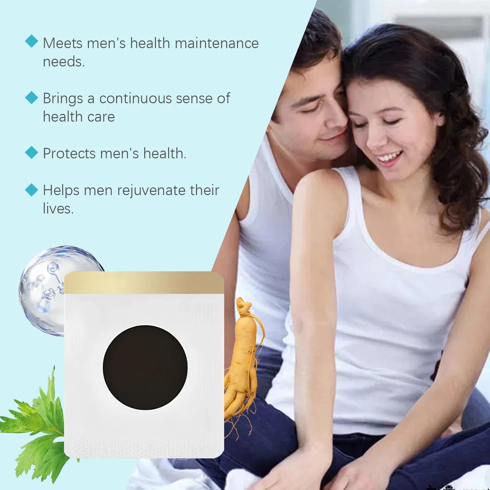 10-pack herbal navel stickers adhesive bandage with moxa leaf and Asian ginseng