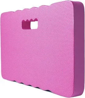 A rectangular blue EVA foam garden kneeler pad for cushioning knees during outdoor gardening.