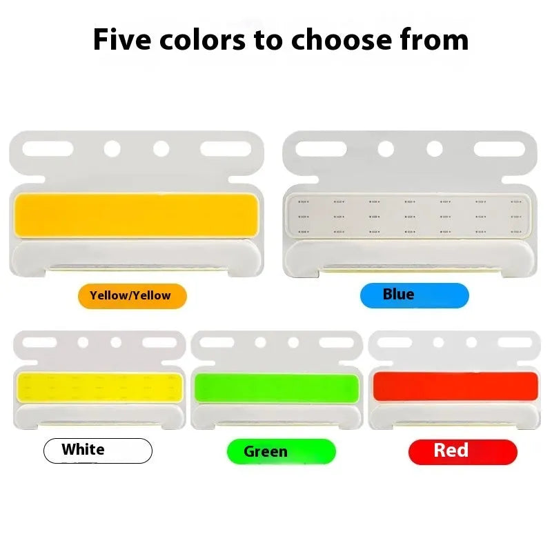 Waterproof aluminium housing COB LED truck side light for 12V and 24V systems in five colour options.
