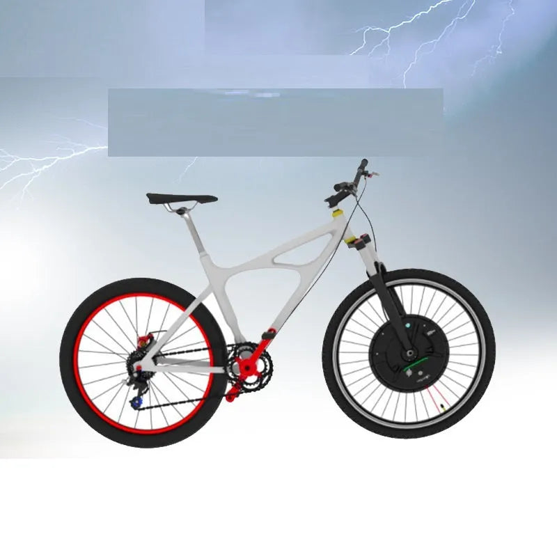 Black alloy hub motor wheel for converting standard bicycles to electric pedal-assist bikes