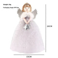 Angel little girl doll ornament in non-woven fabric, gold colour, 26 by 15 centimetres