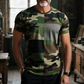 3D creative pattern short sleeve T-shirt in a loose retro fit, available in multiple sizes.