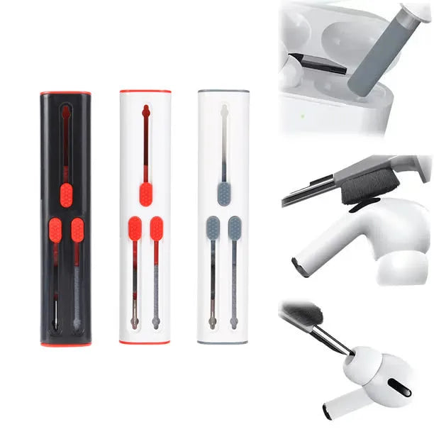 Bluetooth earphone cleaning kit with multiple heads for AirPods Pro and computer keyboards