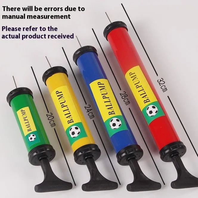 Mixed colour manual plastic pump for basketball volleyball football balloon inflation.