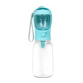 Blue portable dual-use dog water cup with 550ml capacity and split water grain design.