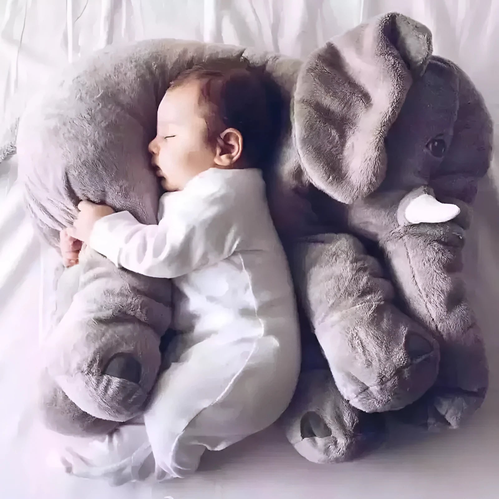 Elephant plush toy pillow shell in short plush material for child sleep comfort
