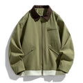 Men's Korean style loose fit casual jacket with contrast colour lapels in polyester fabric