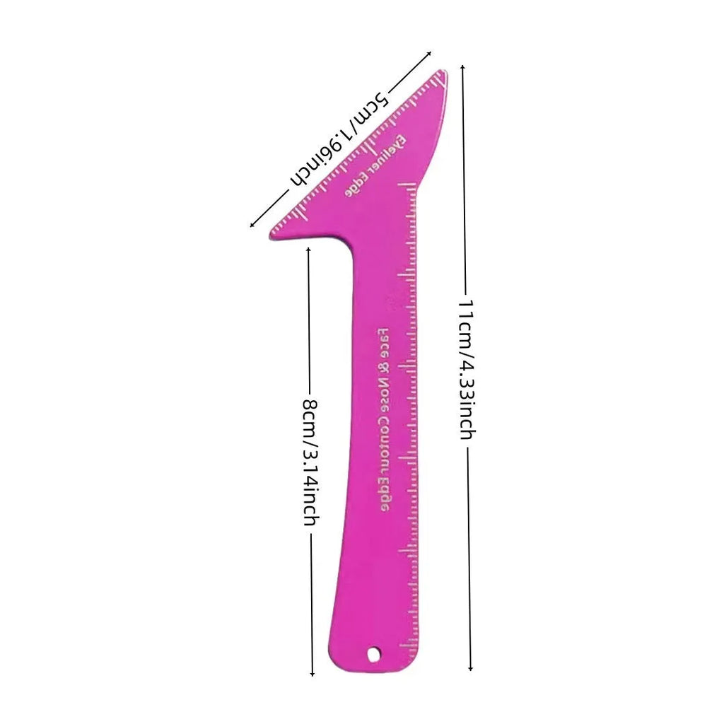 Reusable pink and LaserFX eyeliner stencils for winged liner, eyebrows, and contour on hooded eyes.