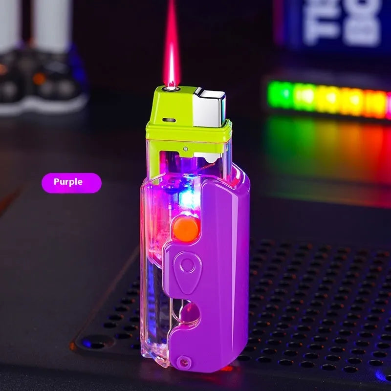 Colourful luminous radish shape electronic lighter in green, orange, or purple