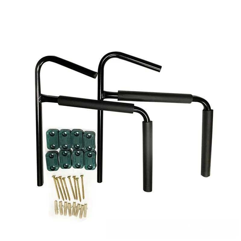 Carbon steel kayak wall hanger storage rack with foam padding, dimensions 43cm wide
