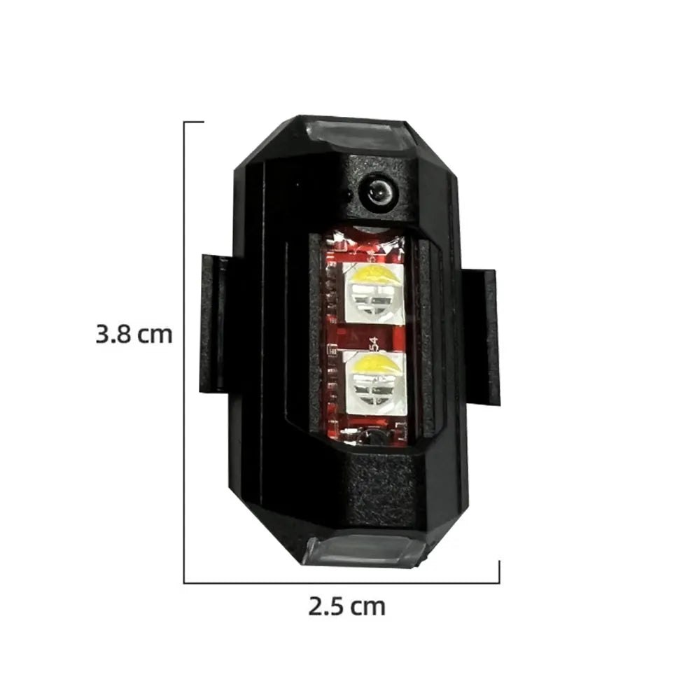 Drone signal light with RGB strobe, mounting tapes and USB Type-C charging cable
