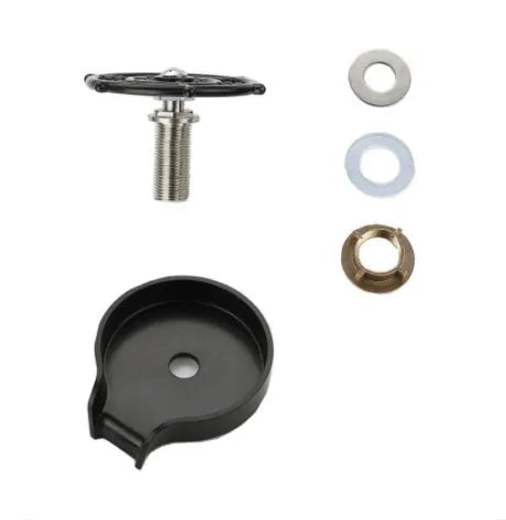 Black stainless steel glass washer with ABS base and copper hose connection