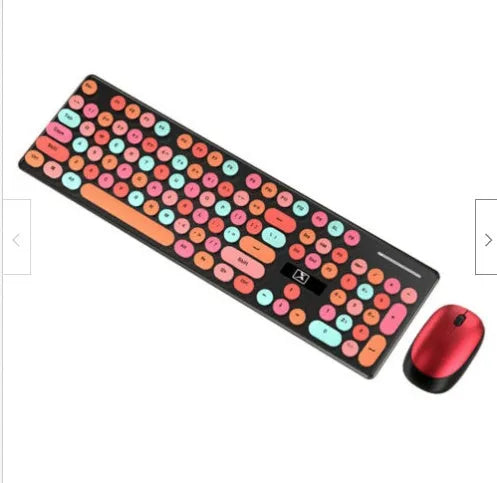 Xinmeng N620 Vibrant Yellow Mixed Colour wireless keyboard and mouse set on a desk