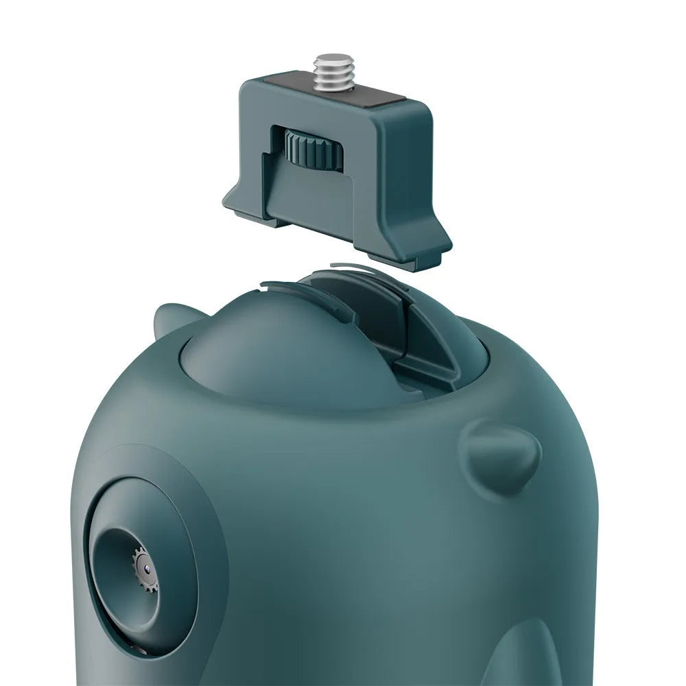 Dark green intelligent follow-up gimbal with 360-degree rotation for camera tracking