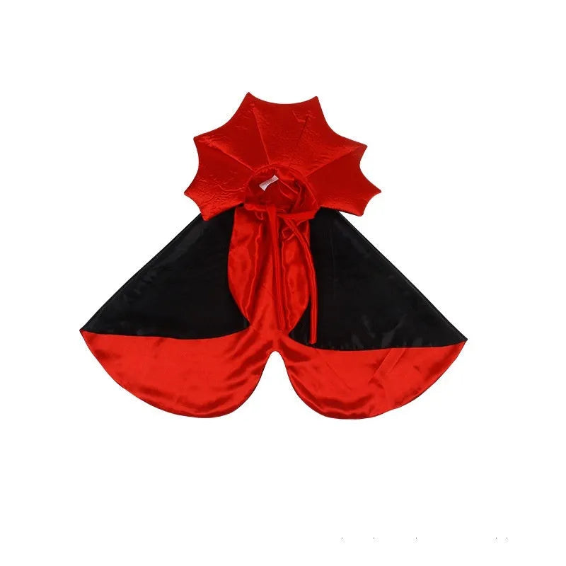 Black and red Halloween pet costume for cats and dogs on animal mannequin