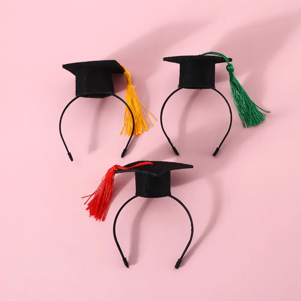 Veterinary doctor's degree hair band and bow tie set for small pets in British style