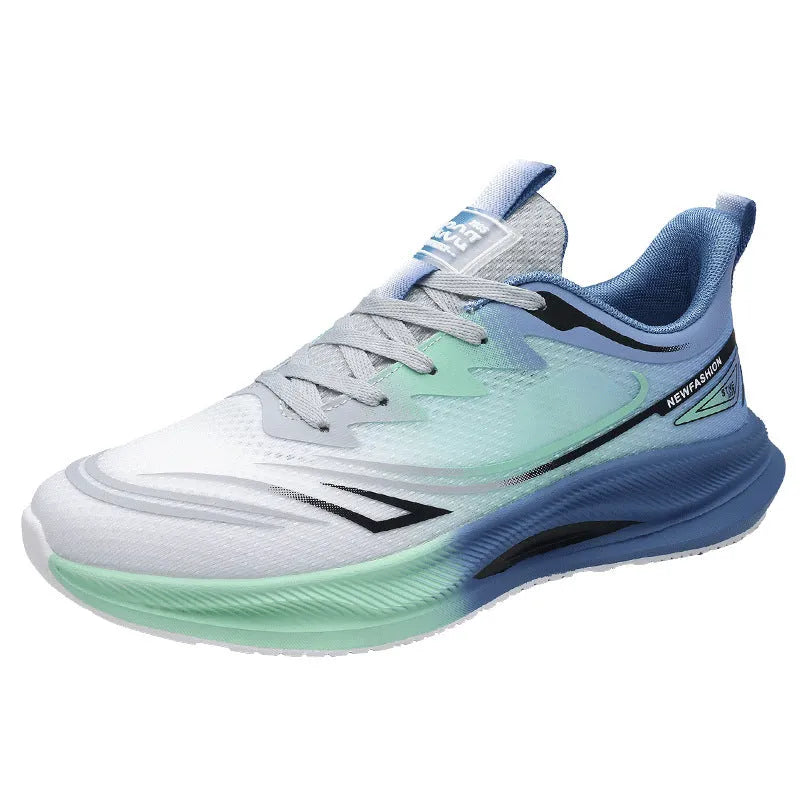 Men's low-top casual shoes in grey green with woven mesh upper and rubber sole