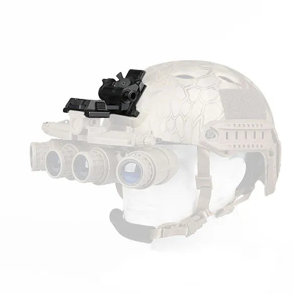 Metal alloy L4 G24 night vision helmet mount with breakaway base in black and sand colours