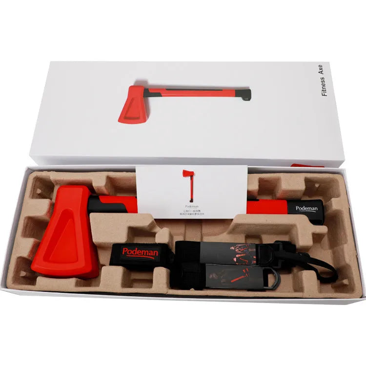 Red plastic fitness training axe for home gym workouts