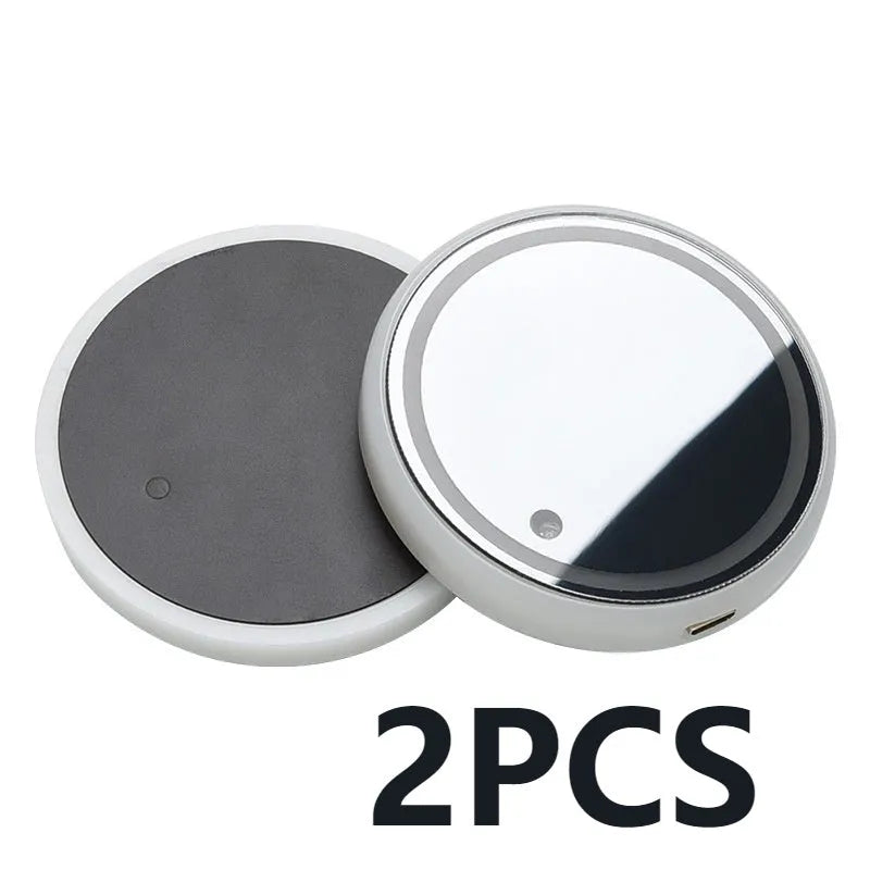 Colourful LED light-up coaster for car cup holder with seven colour options and USB cable.