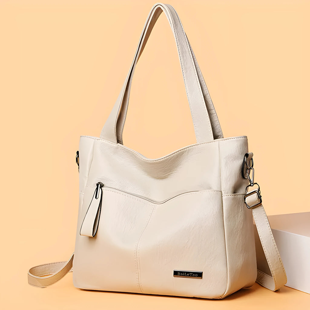 Retro large capacity underarm shoulder bag in PU material with sandwich pocket outer bag, horizontal square shape, available in multiple colours for daily matching