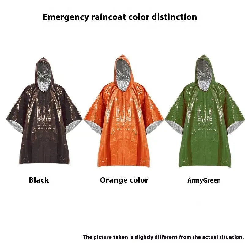 Marathon Wild cross-country raincoat laid flat, shown in orange and army green colours.