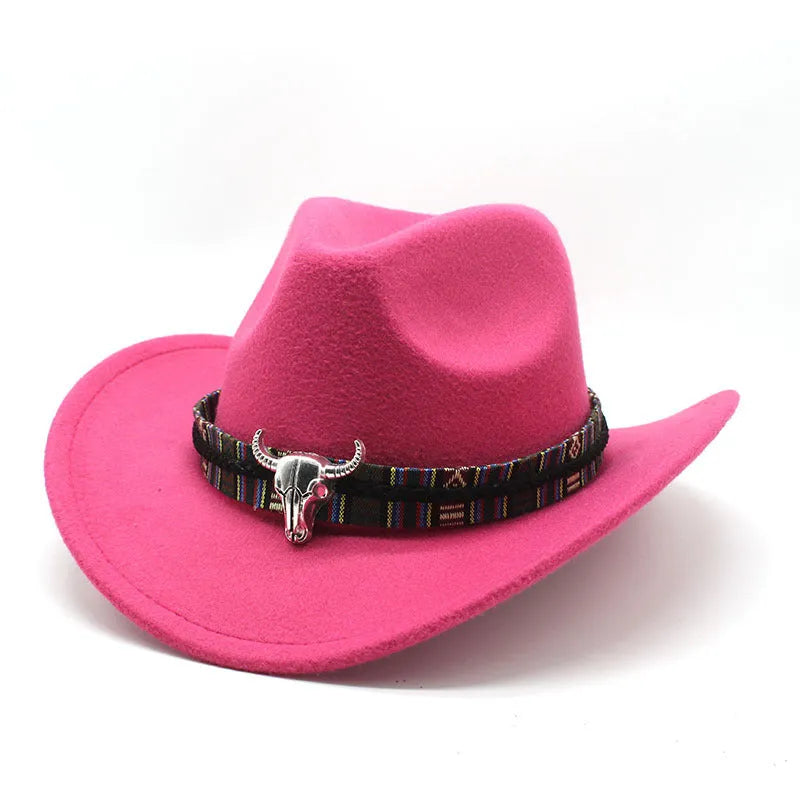 Western cowboy hat with bell crown in various colours including red, black and army green