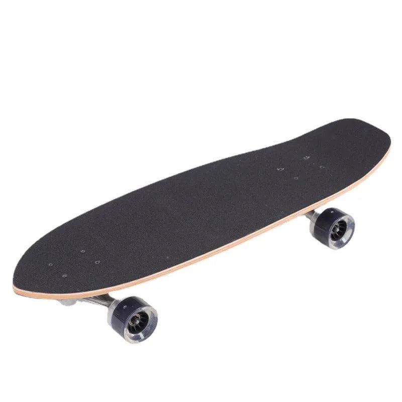 White maple wood street scooter measuring 31 inches with classic kick mechanism