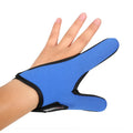Two finger fishing tackle glove showing diving cloth back and microfiber palm in available colours