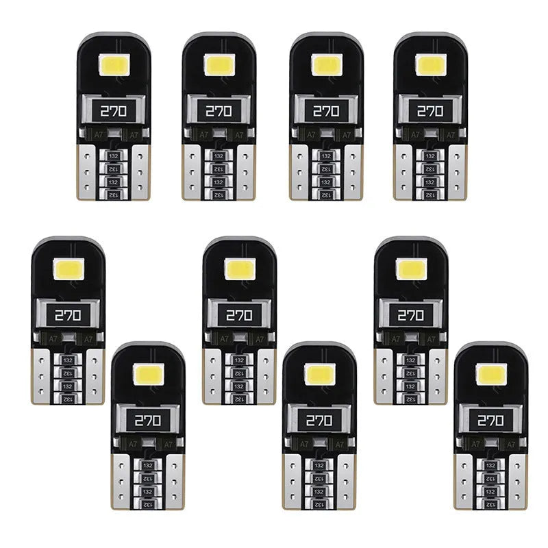 Single white LED car light bulb T10 W5W 2W 6500K waterproof circuit board construction