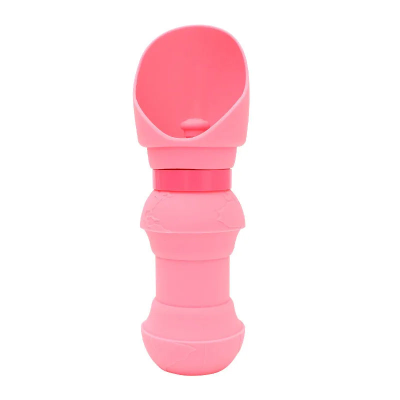 Collapsed and expanded silicone pet folding water cup in multiple colour options
