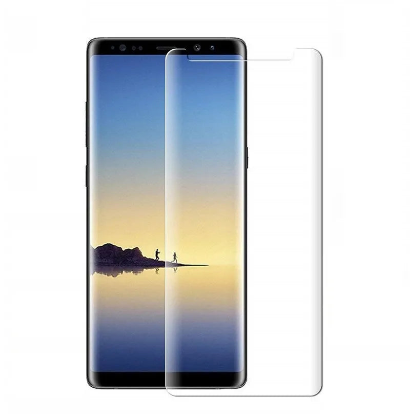 3DAllglue tempered glass screen protector for Samsung Galaxy phones with anti-fingerprint coating.