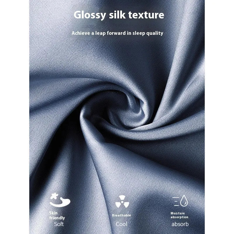 Men's ice silk three-piece home wear suit with shorts and trousers in thin material