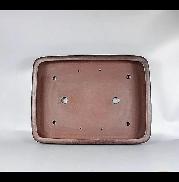 Rectangular handmade purple clay flower pot measuring 60 cm long with antique styling