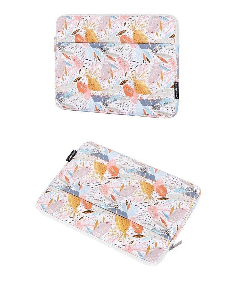 White 14 inch waterproof laptop inner sleeve made from PU leather