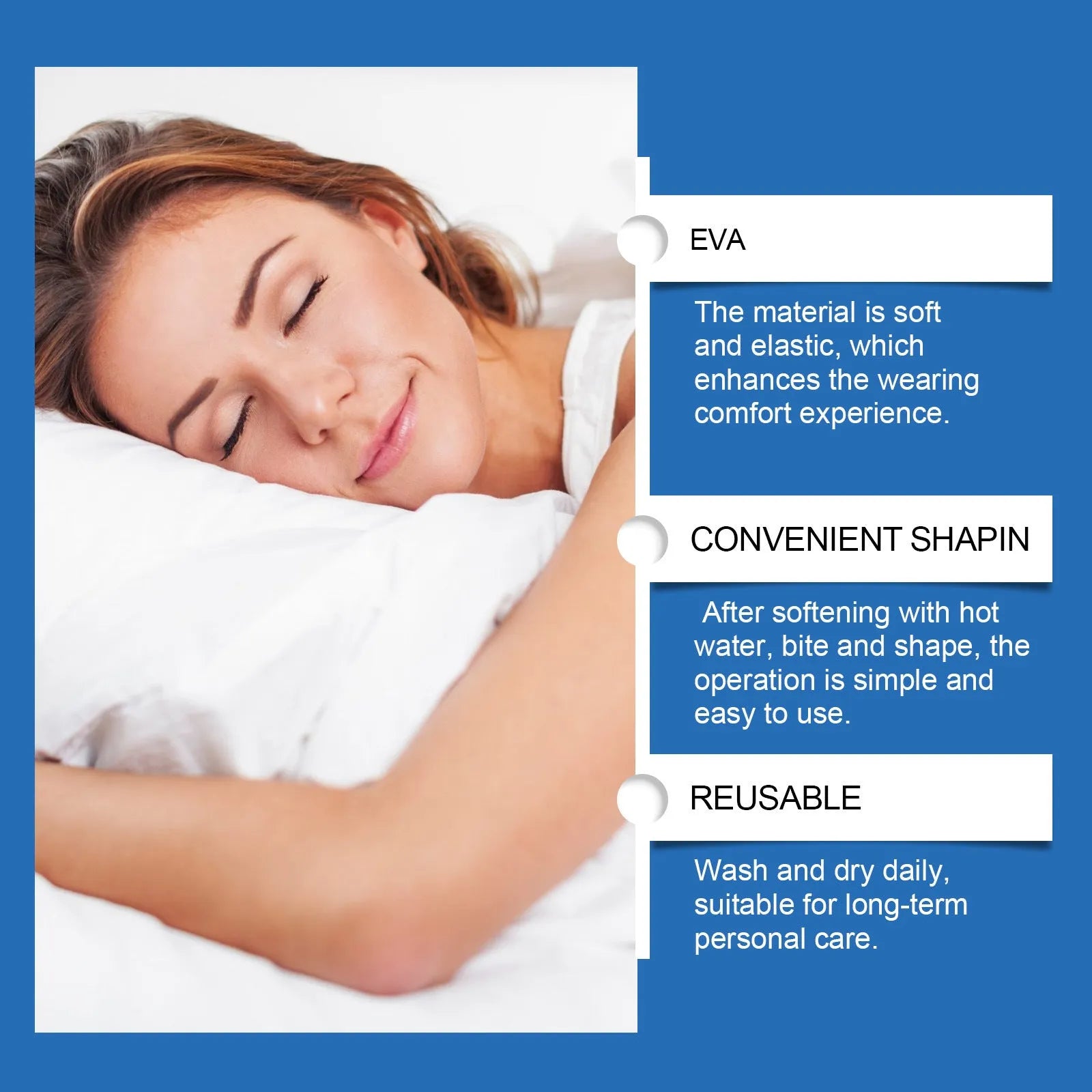 Single piece snoring stopper device for anti-snoring gentle nighttime care