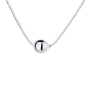 Sterling silver clavicle chain necklace with small ball pendant on delicate chain