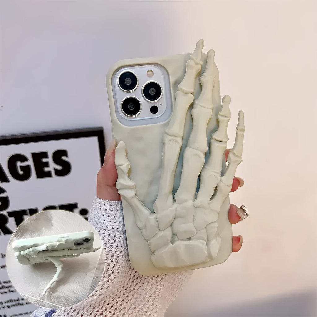 Skull hand bone three-dimensional relief silicone phone case for Apple iPhone