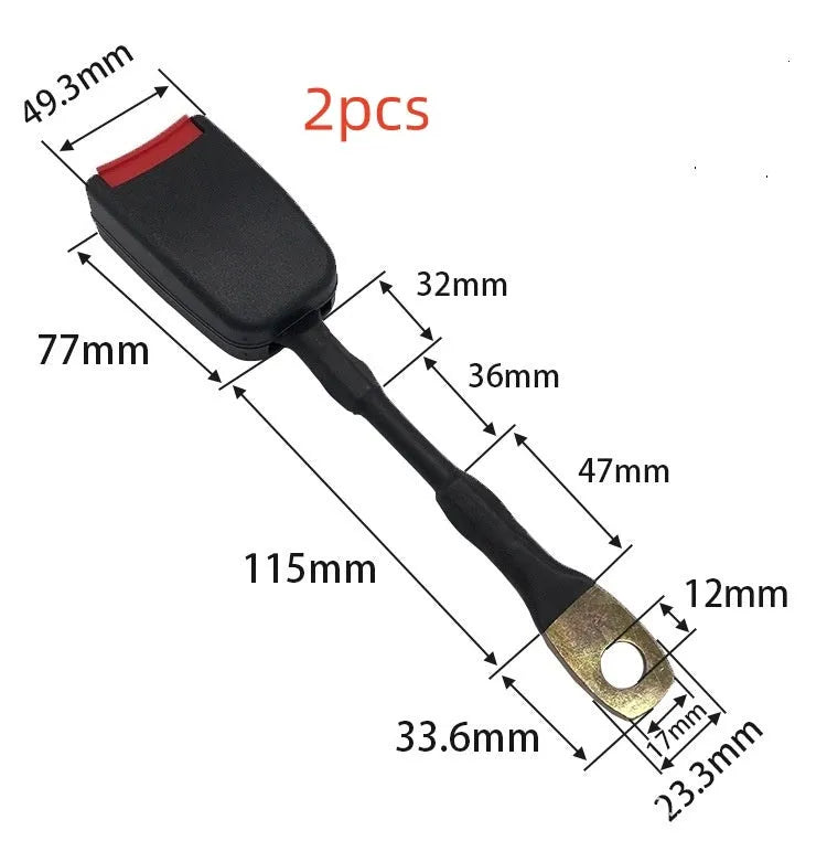 Car seat belt buckle with 20cm steel wire base for 21cm insert width vehicle compatibility