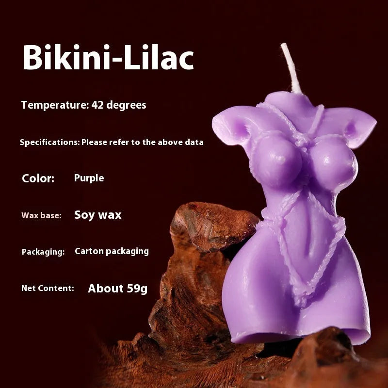 Smoked low-temperature soy wax candle in rose red, spring pink, and lilac purple colours for sensual use.