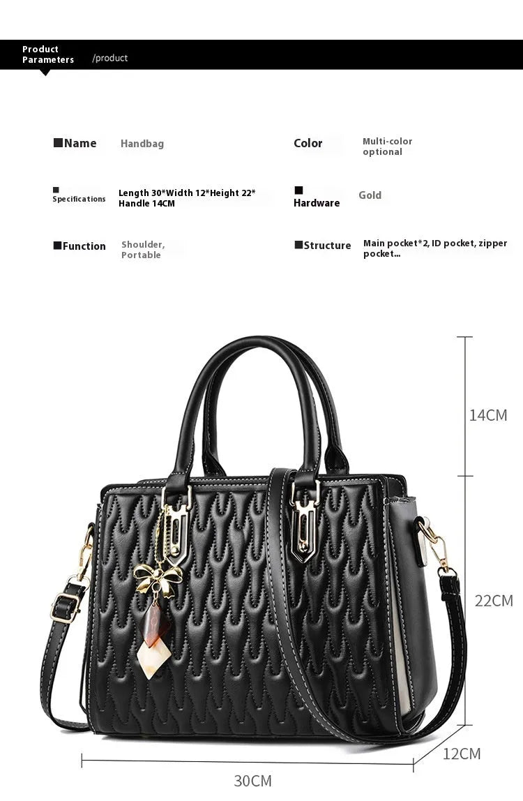 Women's large-capacity polyester messenger bag in street trend style with multiple pocket design