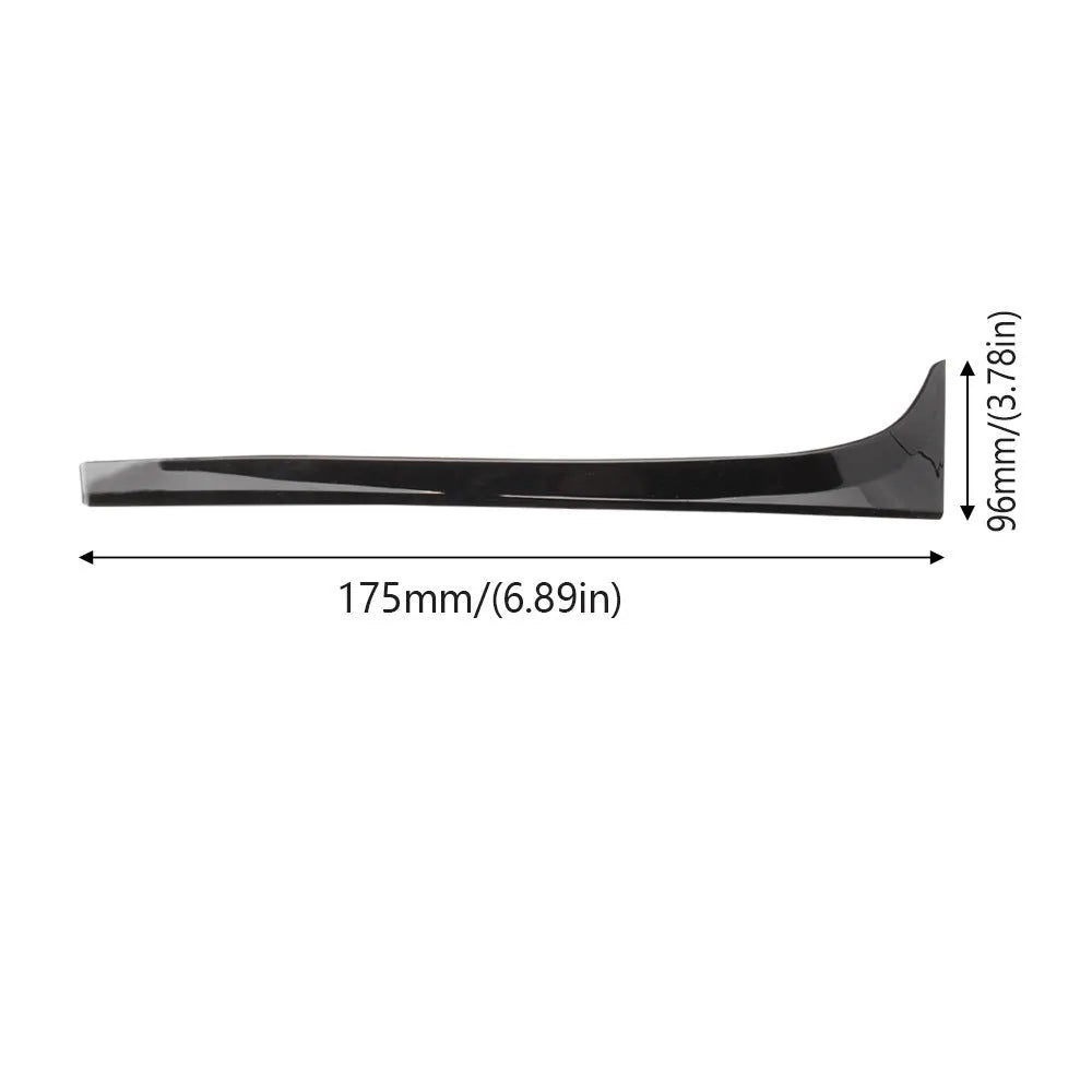Glossy black carbon grain rear window side spoiler wing for Volkswagen Golf 7 MK7 on a white background.