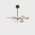 Nordic iron LED pendant chandelier with acrylic elements in 6, 9, or 12-head configurations