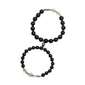 Obsidian Buddha beads couple bracelet DIY set with 8mm and 10mm beads in national style