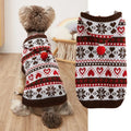 Acrylic knitted dog sweater with snowflake and camouflage patterns in blue, pink, or grey