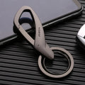 Zinc alloy double ring key chain for car keys in black, chrome, or nickel finishes.